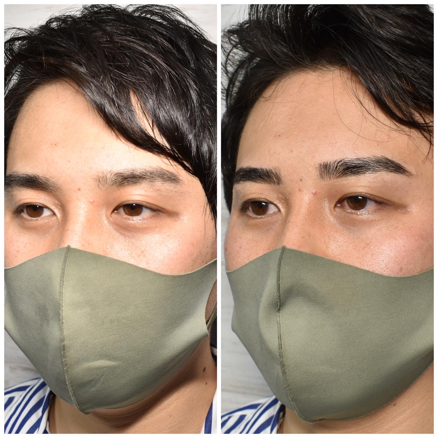 横浜 メンズ眉毛サロン ビフォーアフター 40代男性 ナチュラル