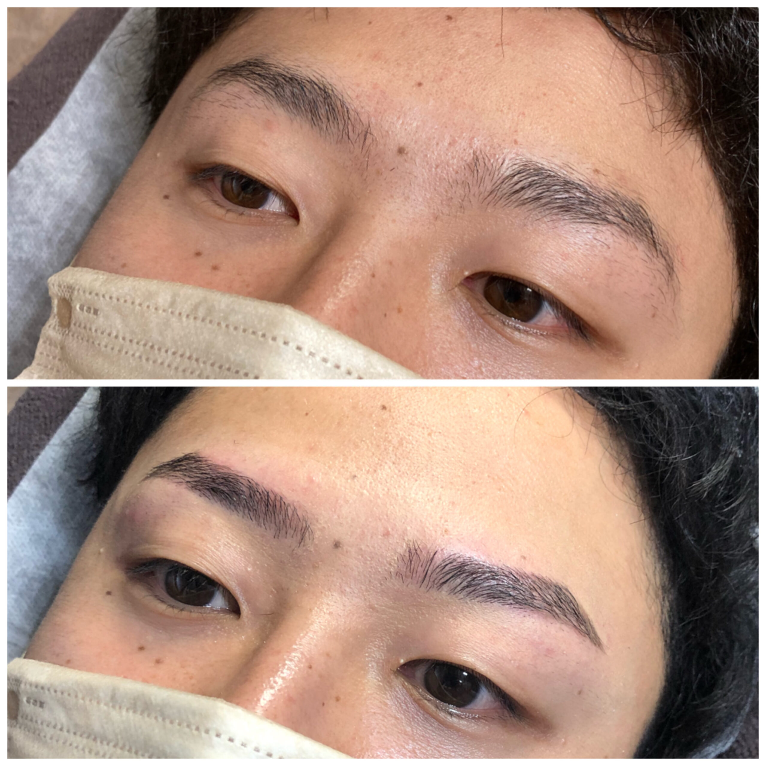 横浜 メンズ眉毛サロン ビフォーアフター 左右差改善 20代男性 営業職