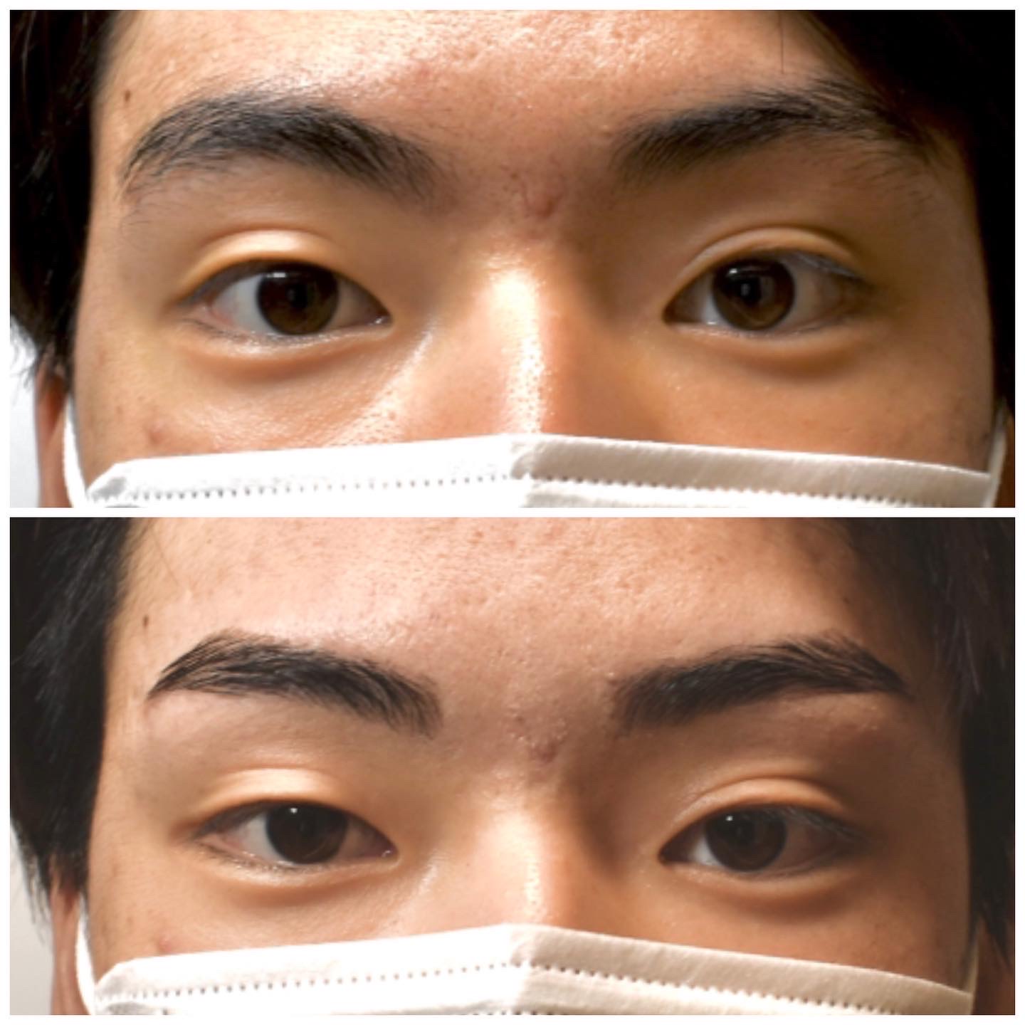横浜 メンズ眉毛サロン ビフォーアフター 下がり眉改善 30代男性 IT系